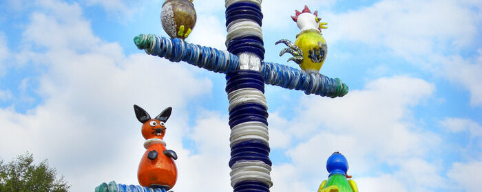 Gläserner Maibaum in Riedlhütte im Bayerischen Wald