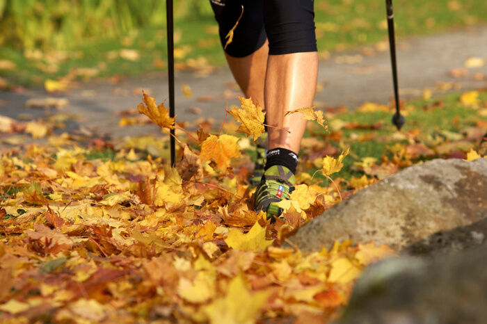 Nordic-Walking durch das Herbstlaub