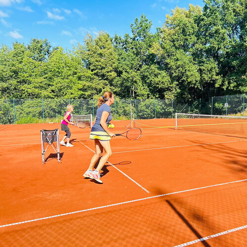 Vielfältige Essensauswahl am Tisch im Garten